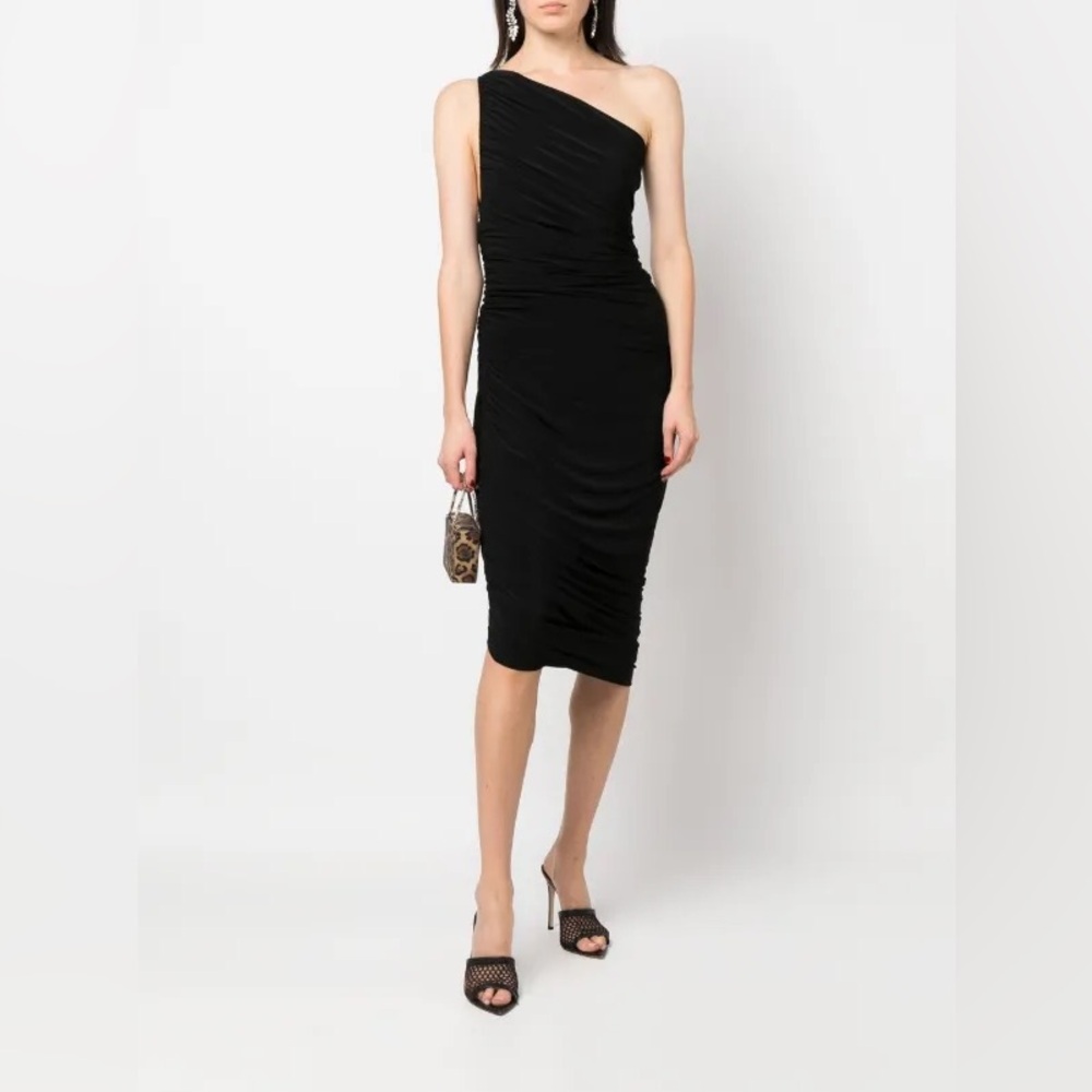 Norma Kamali Diana To The Knee Black Dress Size XS NWT